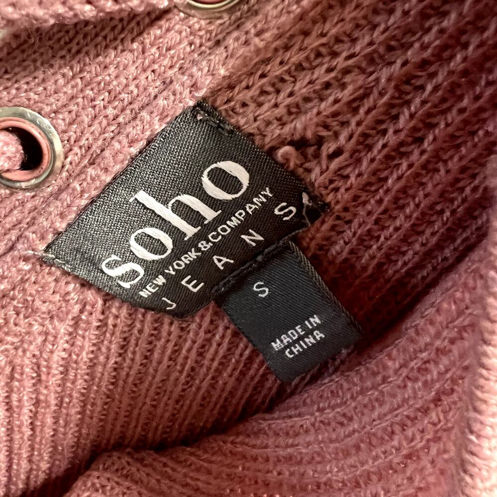 Soho New York & Company Lace Up Back Sweater 3/4 Sleeve Sz S Light Pink - Picture 12 of 12